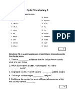 Quiz: Vocabulary 3: Directions: Fill in An Appropriate Word For Each Blank. Choose The Words From The List Above