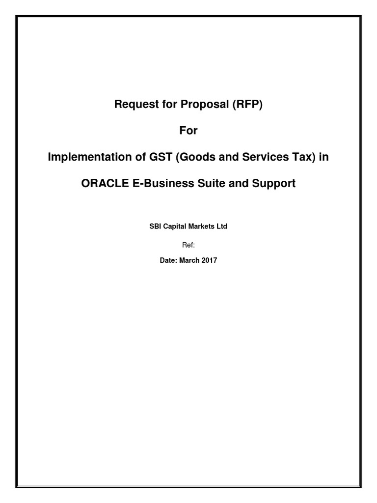 Request For Proposal (RFP) For Implementation of GST (Goods and ...