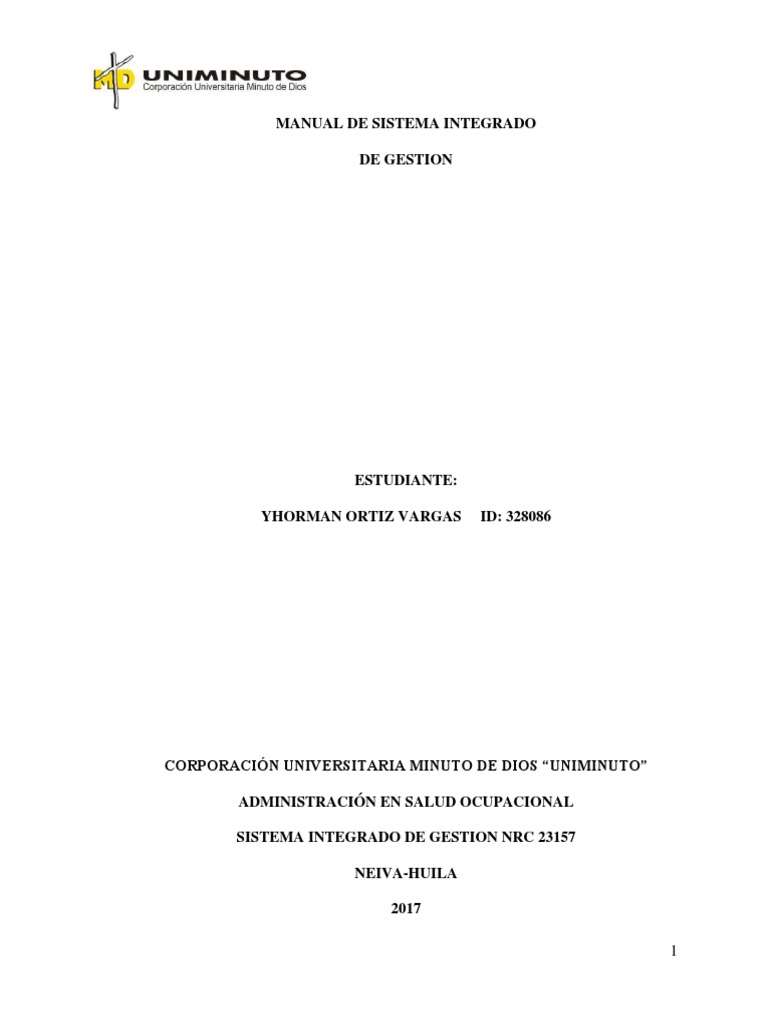 Manual del Sistema Integrado de Gestión | PDF | Calidad (comercial ...