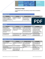 Media-Making Rubric: Slideshow/Video Ideo: Exemplary Proficient Partially Proficient Incomplete