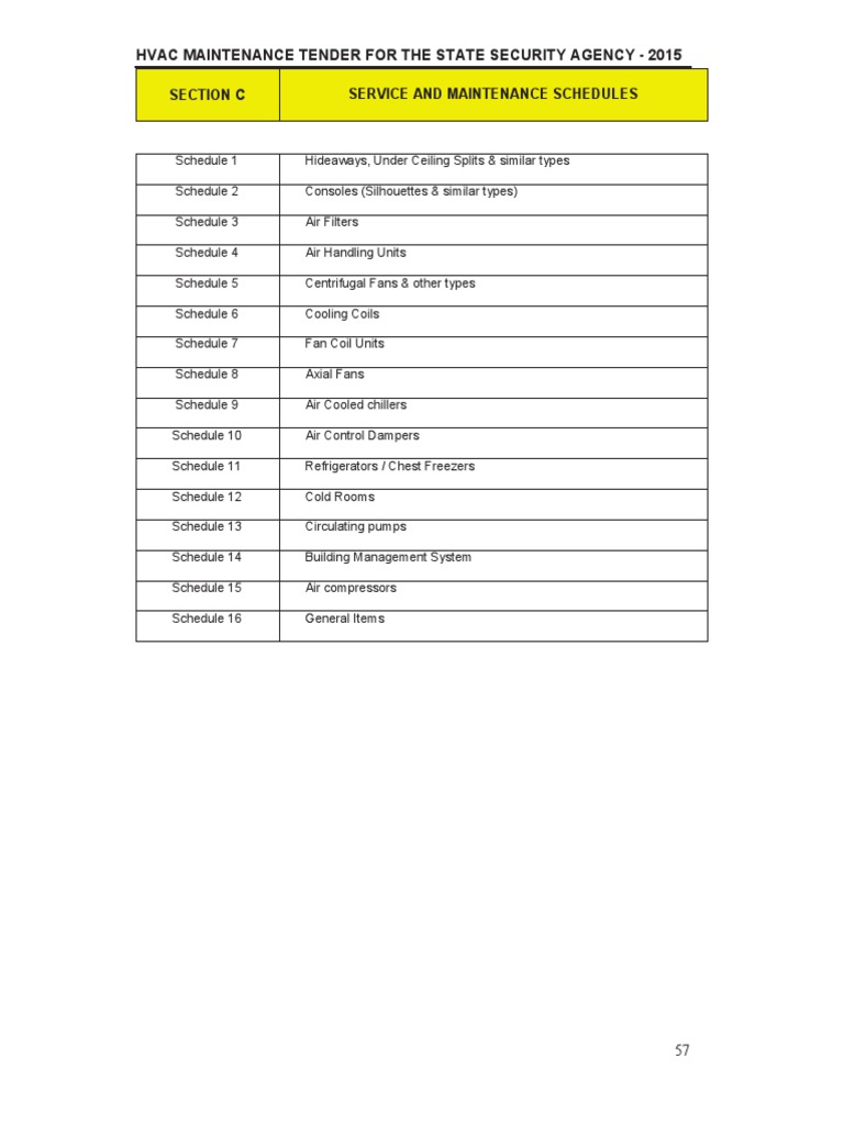 Hvac Maintenance Tender For The State Security Agency 2015 PDF