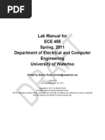 Lab Manual For ECE 455 Spring, 2011 Department of Electrical and Computer Engineering University of Waterloo