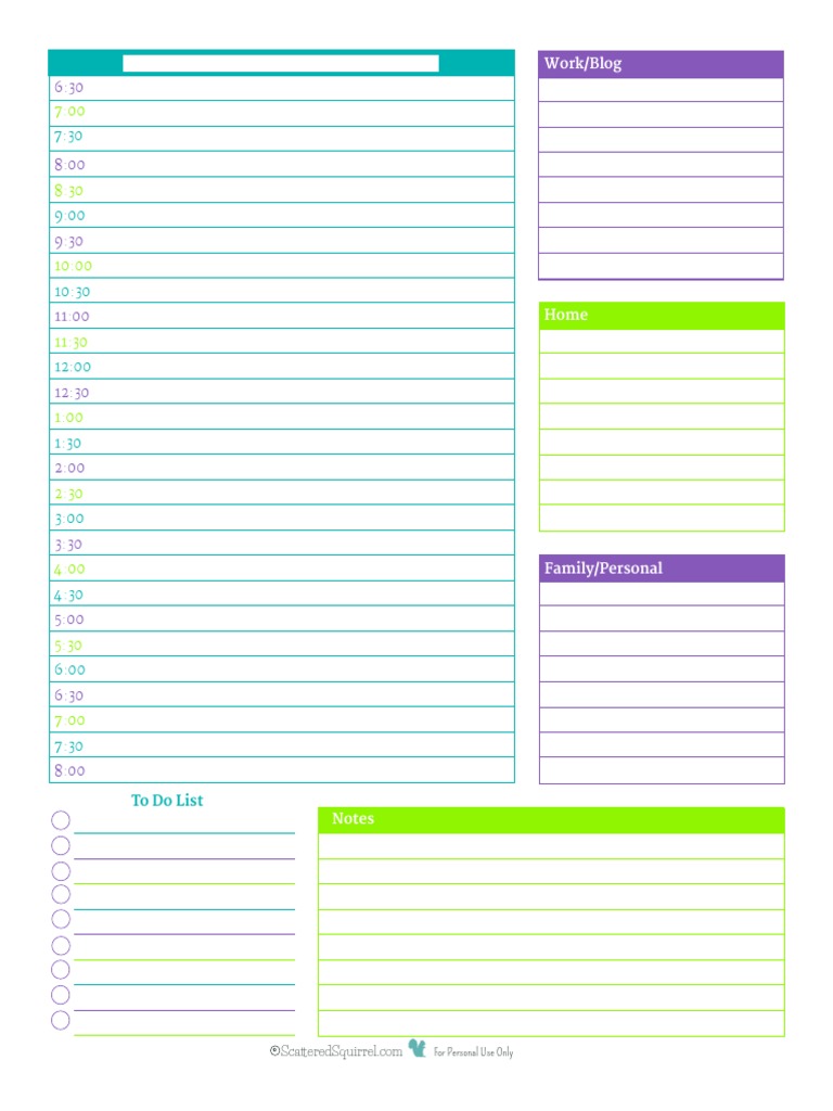 Early Start Daily Planner | PDF