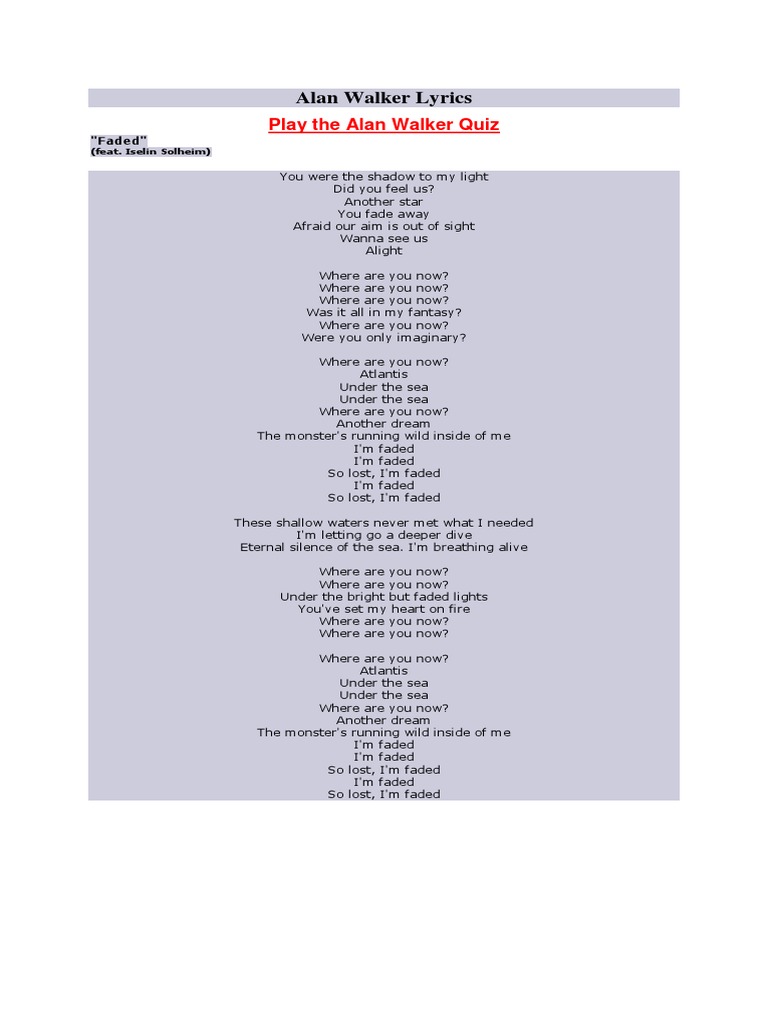 Paradise Lyrics Download From Alan Walker - Lyrics On