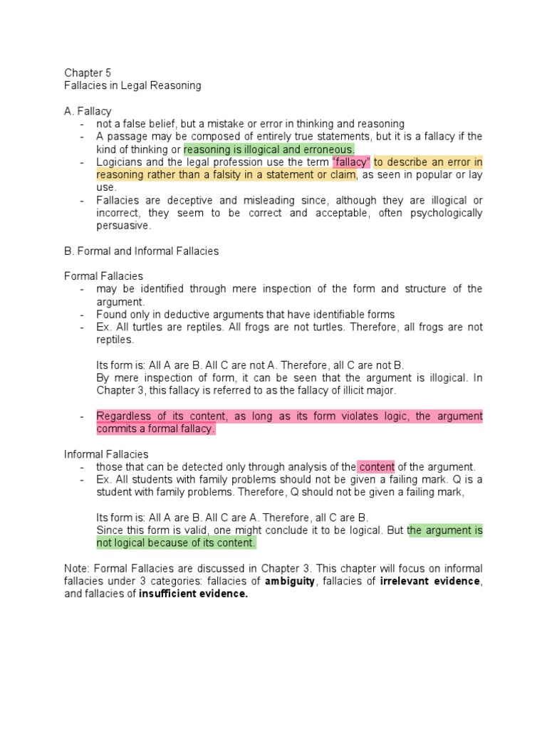 Chapter 5 legal logic coleano pdf fallacy argument
