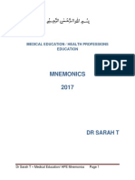 Medical Education and Health Professions Education Mnemonics