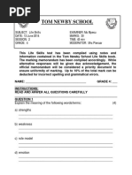 grade 4 life skills june exam 2014 pdf bullying test assessment