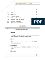 Welding Repair Proceudre: Section Title