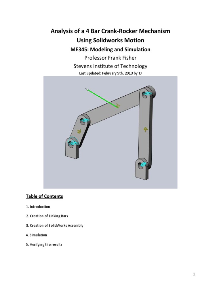 Crank-Rocker Mechanism Analysis | PDF | Computers