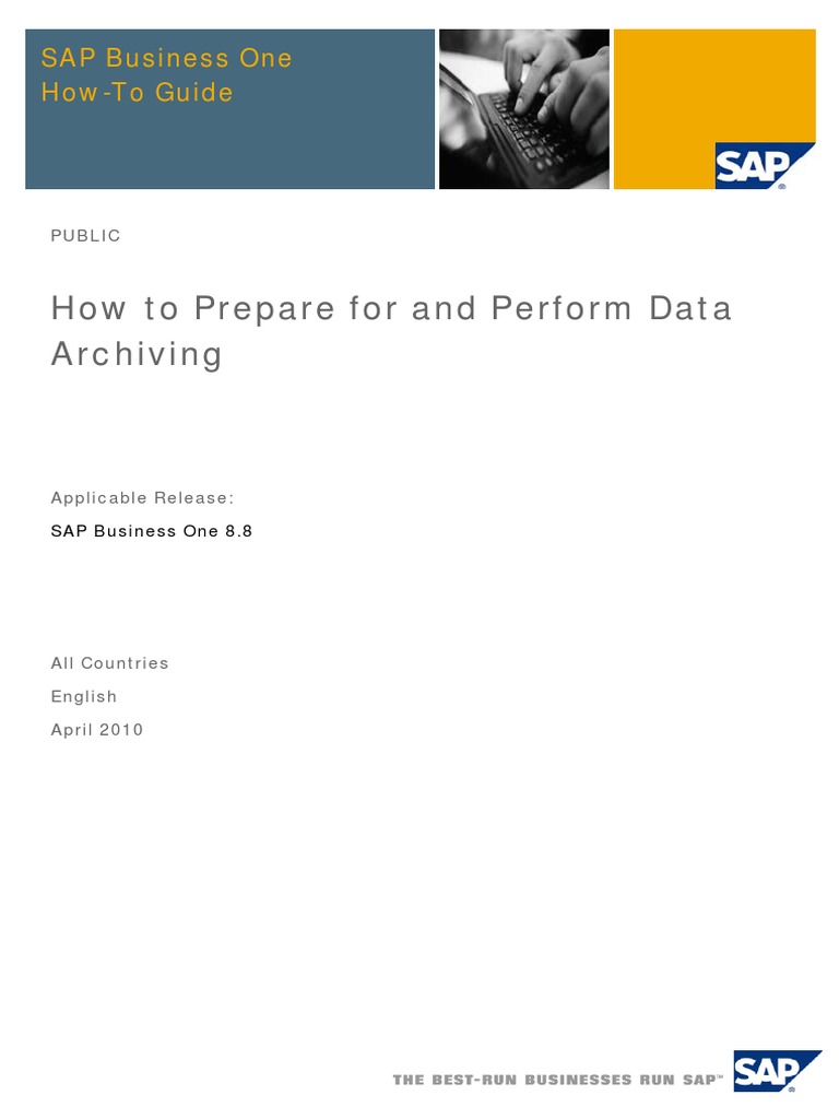 SAP Business One Data Archive PDF | PDF