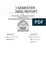 Mid Semester Training Report: Telcocrats Technologies Pvt. LTD