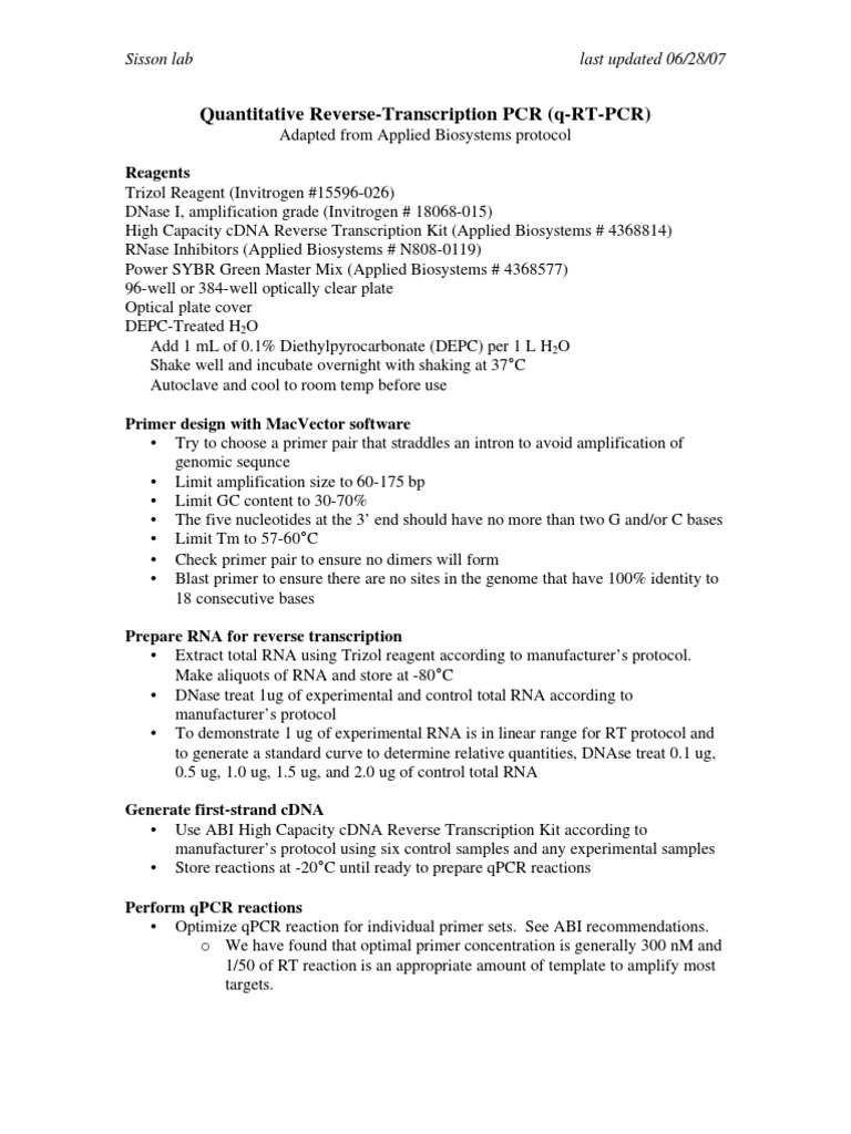 Q RT PCR | PDF | Real Time Polymerase Chain Reaction | Reverse ...