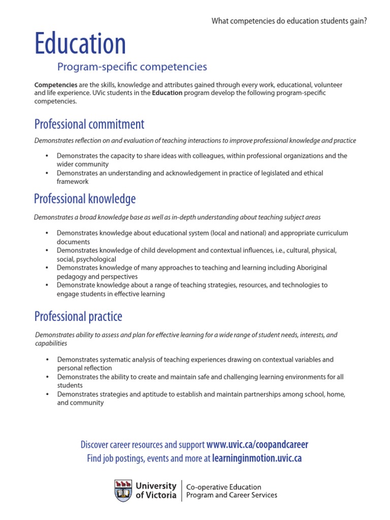 UVic Education Program Competencies | PDF | Competence (Human Resources ...