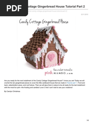 Pinkmambo.com-Crochet Candy Cottage Gingerbread House Tutorial Part 2