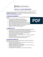 Description of 10 Core Competencies