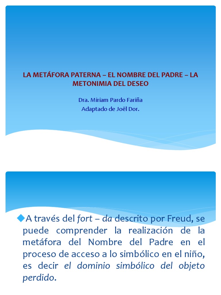 Metáfora Paterna y Deseo en Lacan | PDF | Jacques Lacan | Complejo de Edipo