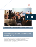 How To Document The Context of The Organisation: Iso 9001:2015 Implementation Support Series 1