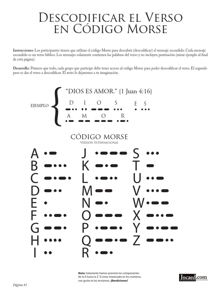 Juego Biblico Descodificar Verso Codigo Morse Amor Religión y creencia