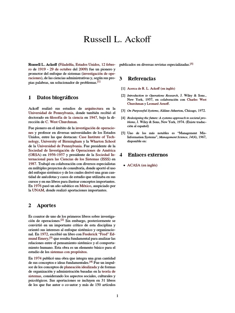 Russell L. Ackoff Philosophical Science Science