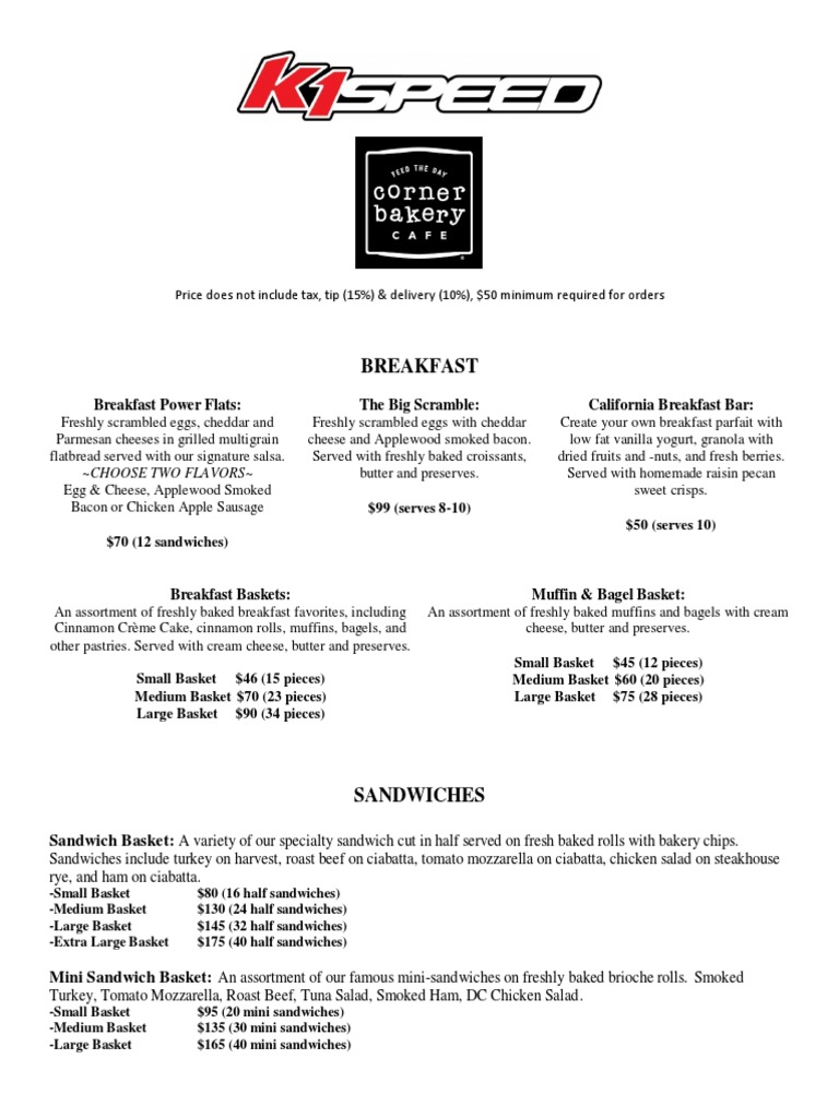 Corner Bakery Menu 2017 PDF Salad Western Cuisine