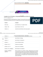 Complete List of Windows 10 Keyboard Shortcuts and Run Commands PDF