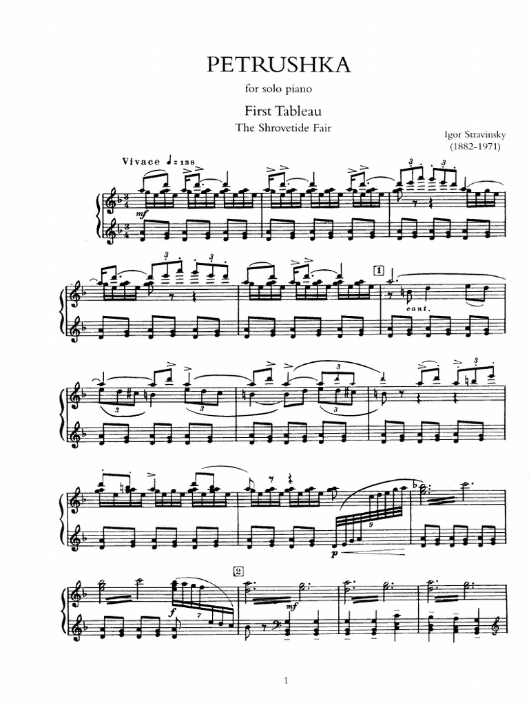 Stravinsky - Petrushka Piano Solo | PDF