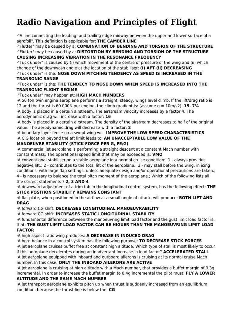 Radio Navigation & Flight Principles | PDF | Flight Control Surfaces ...