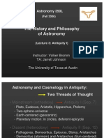 The History and Philosophy of Astronomy Lecture 3