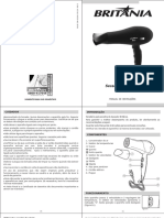 Manual de Secador de Cabelo Britânia