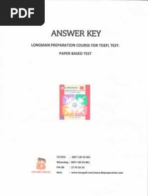 Answer Key Longman Preparation Course For Toefl Test Nature