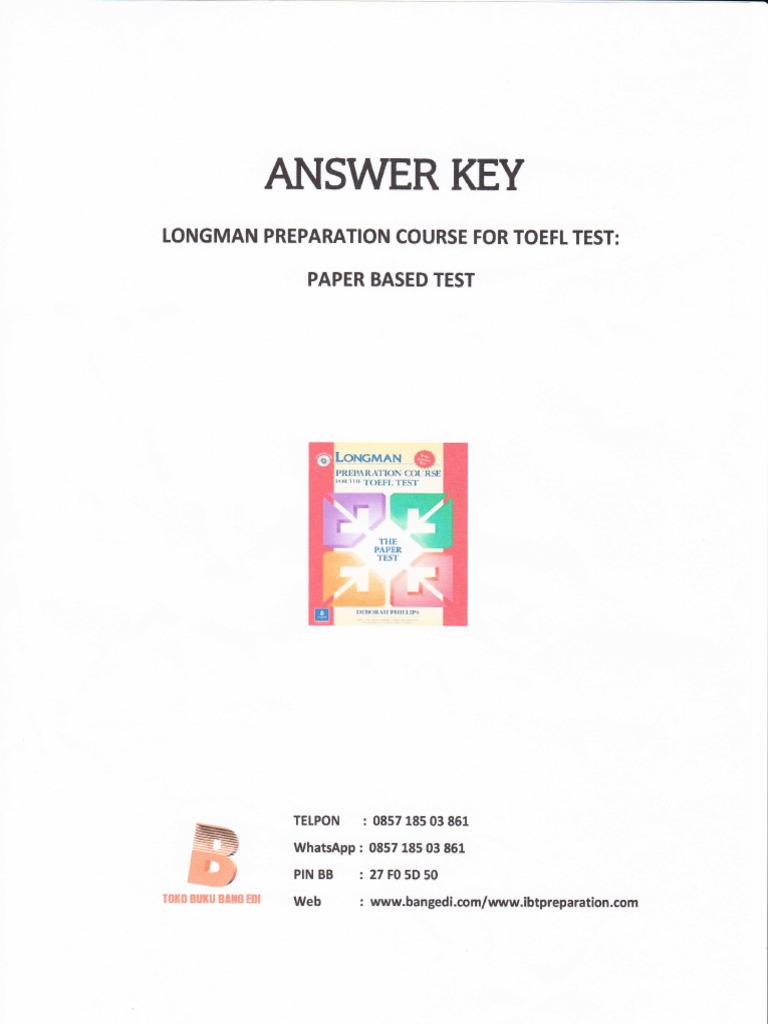 Answer Key Longman Preparation Course For Toefl Test Nature