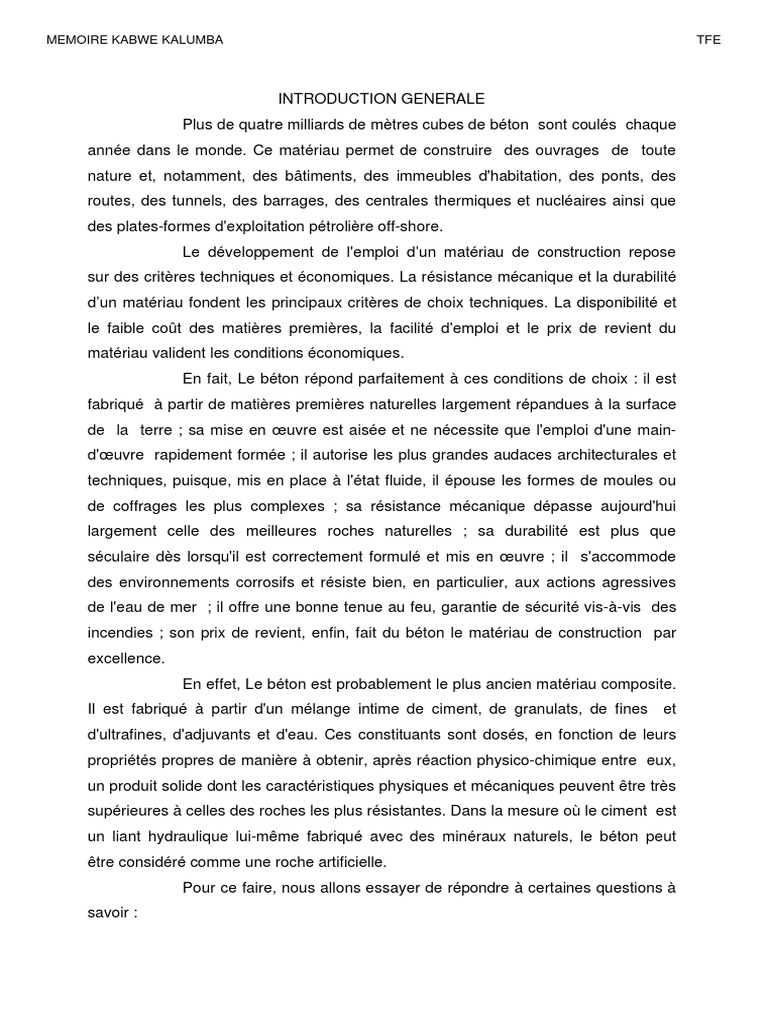 Introduction Tfe  PDF  Chaux  Béton