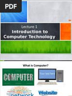 Introduction To: Computer Technology