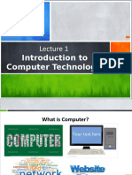 Introduction To: Computer Technology