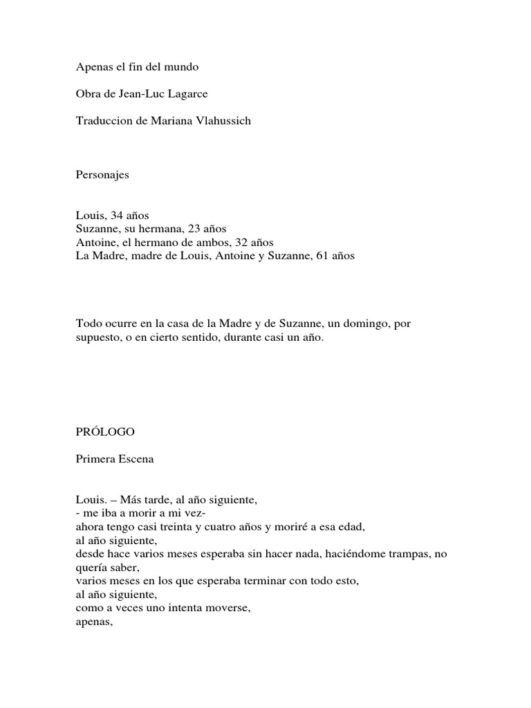 Juste La Fin Du Monde Dissertation Pdf