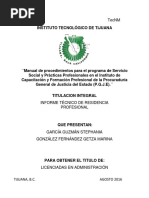 Manual de Procedimientos Para El Programa de Servicio Social y Prácticas Profesionales en El Instituto de Capacitación y Formación Profesional de La Procuraduría General de Justicia Del Estado (P.G.J.E). (2)