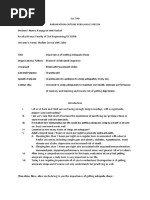Persuasive Speech Outline