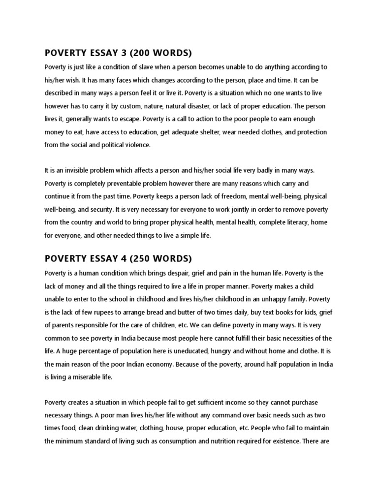 poverty essay theory