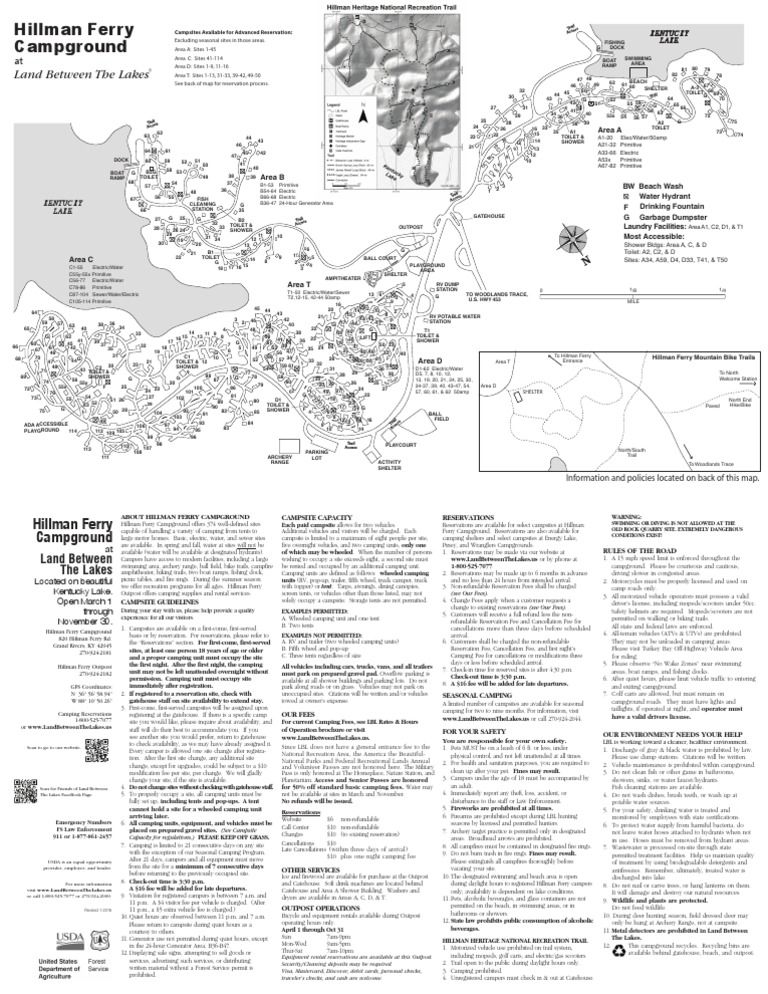 Hillman Ferry Campground Map