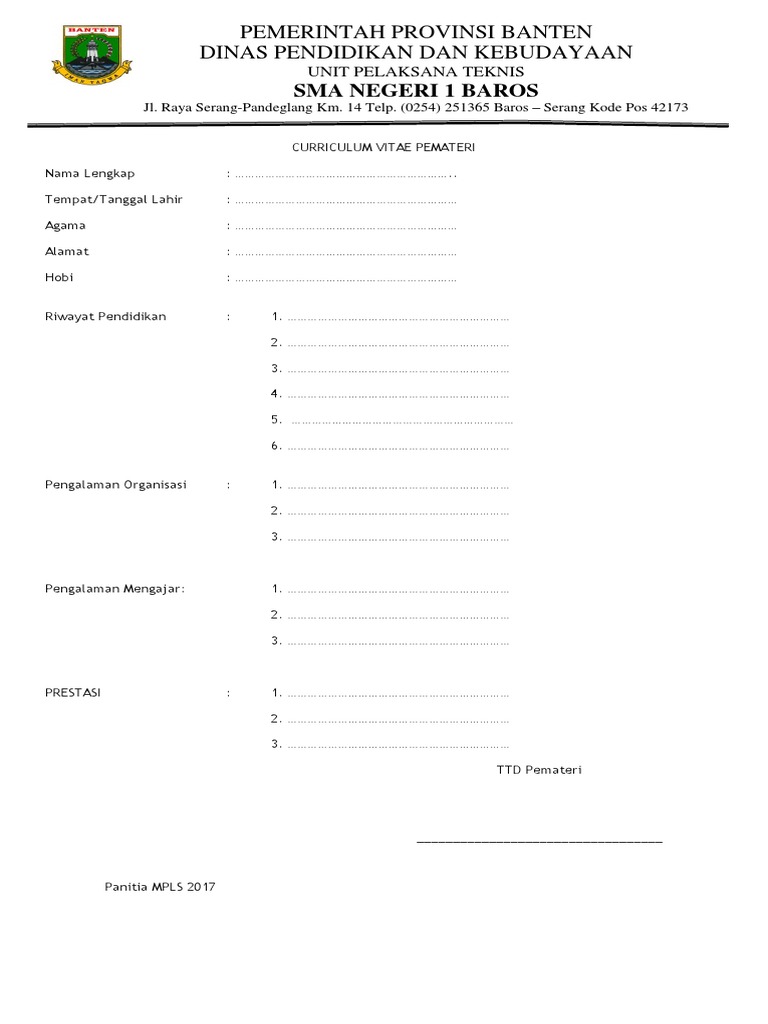 Curriculum vitae pemateri 08 image