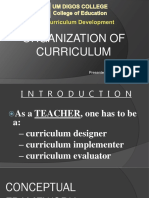 Horizontal and Vertical Organization of A Curriculum