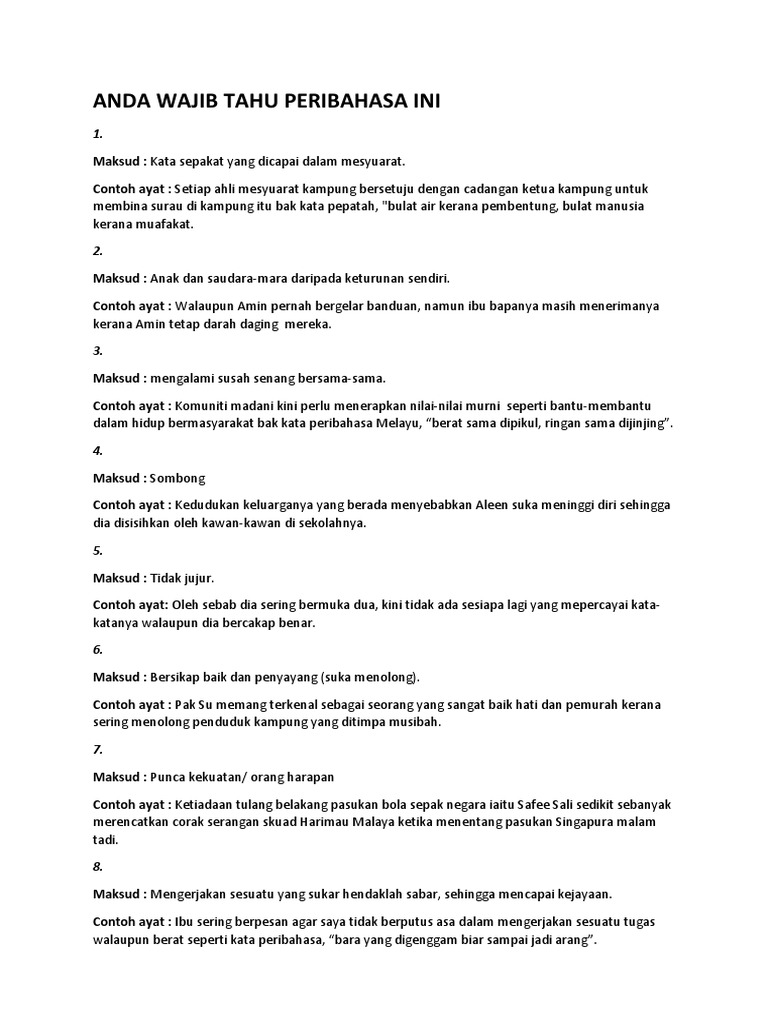 Berat Sama Dipikul Ringan Sama Dijinjing Contoh Ayat