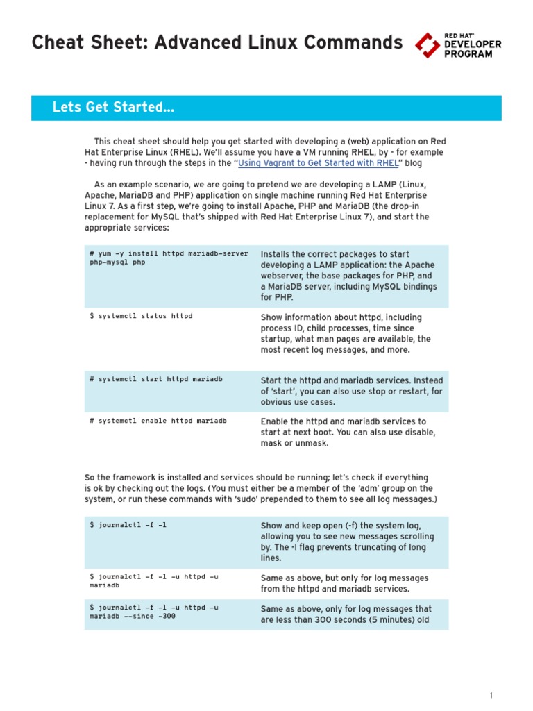 Rheladvancedlinux Cheat Sheet r3v1 PDF | PDF | Apache Http Server | Php