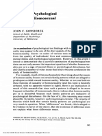 Results of Psychological Testing On Homosexual Populations (John C. Gonsiorek)