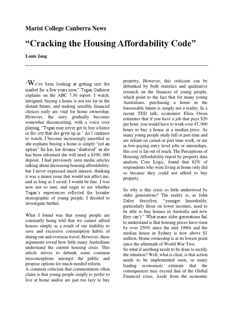 Housing Affordability Crisis Explained | PDF | Affordable Housing ...