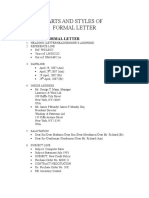Styles of Formal Letter