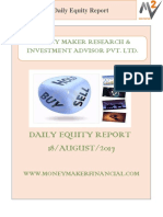 18 August, Equity Daily Report By Money Maker Research