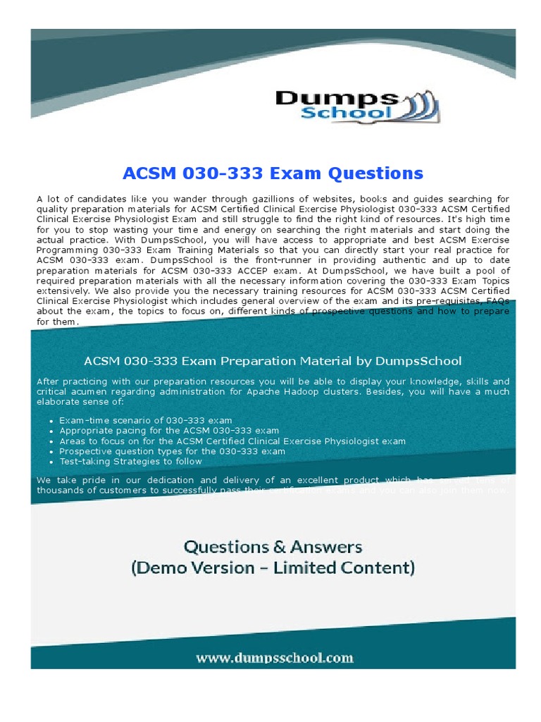 ACSM Certified Clinical Exercise Physiologist 030333 ACCEP Exam Dumps