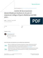 Análisis Comparativo de Las Ecuaciones Desarrolladas Por Jackson Et Al y Por El ACSM American College Sport Medicine para Predecir El Consumo Máximo de Oxigeno en Estudiantes Universitarios.