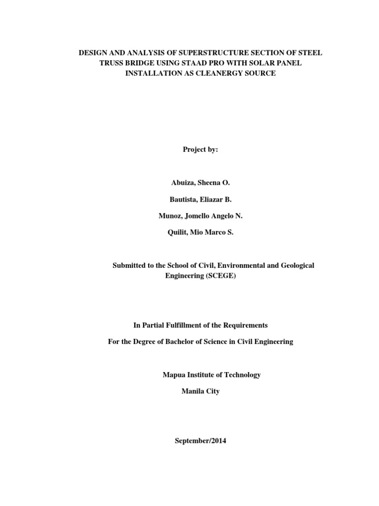 1230 Design and Analysis of Superstructure Section of Steel Truss